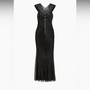 NWOT Self-Portrait Hotfix Fishnet Midi-Dress